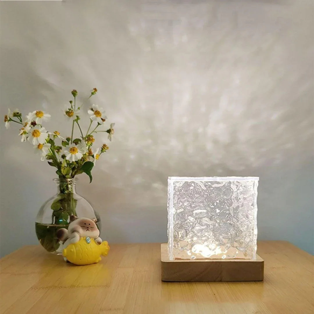 Luminária de Mesa com Efeito de Ondas e Luz