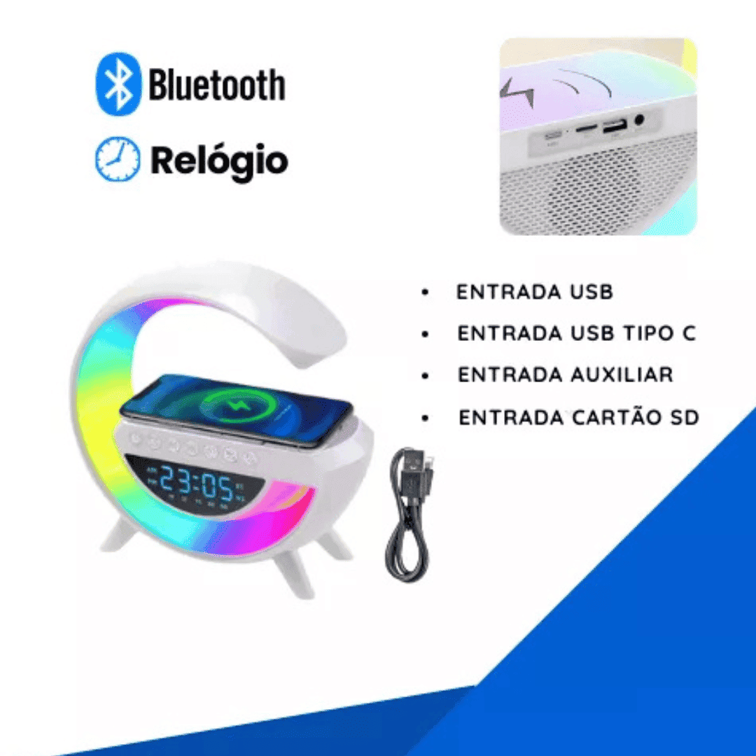 Luminária Com Carregador Multifuncional