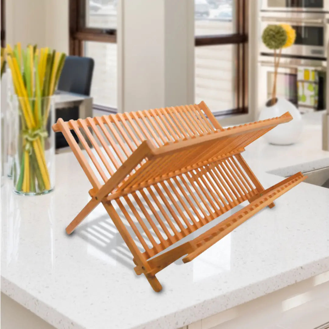 Escorredor de Louças em Bambu Dobrável