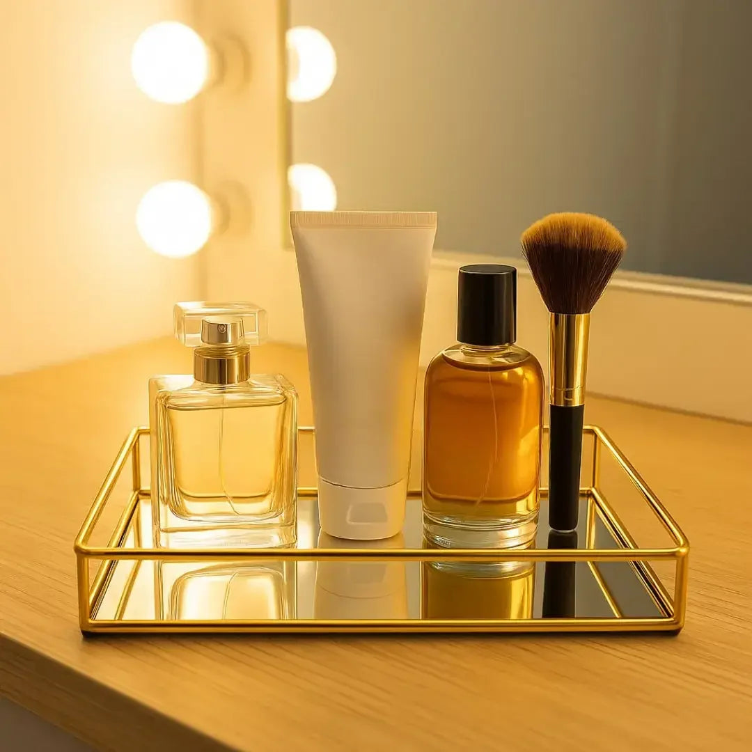 Bandeja Decorativa com Espelho Luxo