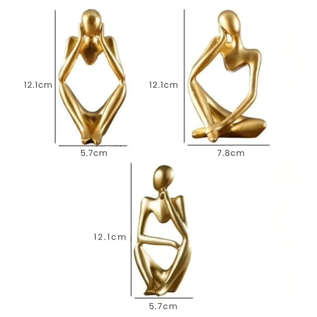 Escultura Trio Decorativo Pensador Abstrato