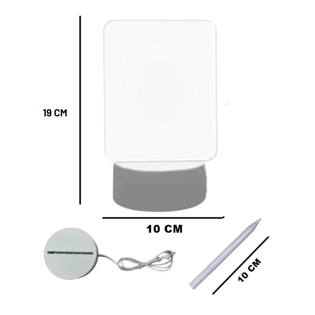 Luminária de Mesa Led com Tela para Escrever 3D