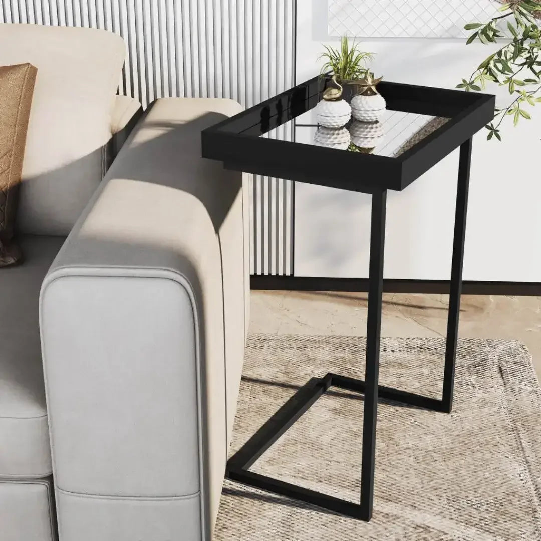 Mesa de Apoio Lateral Sofá Com Espelho