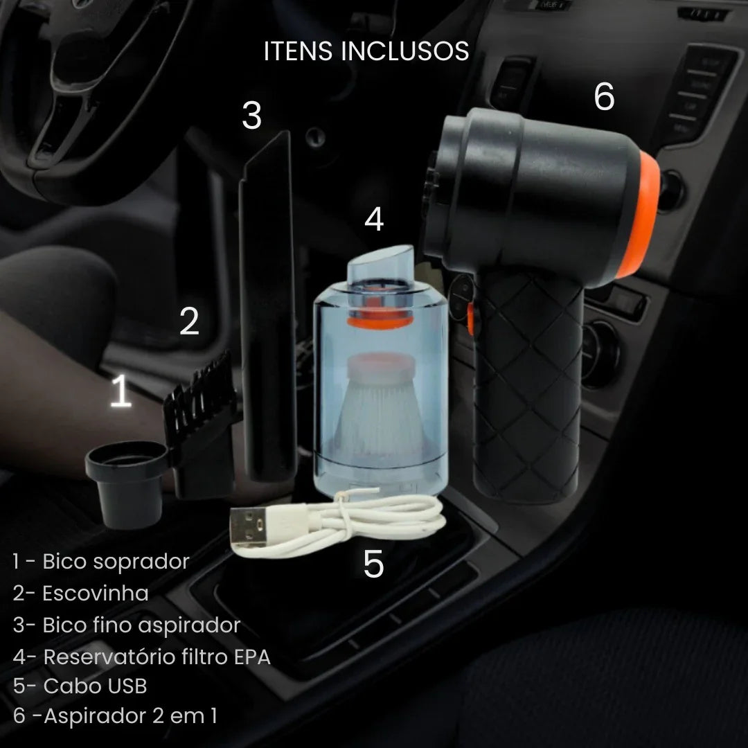 Mini Aspirador de Pó Portátil USB 2 em 1