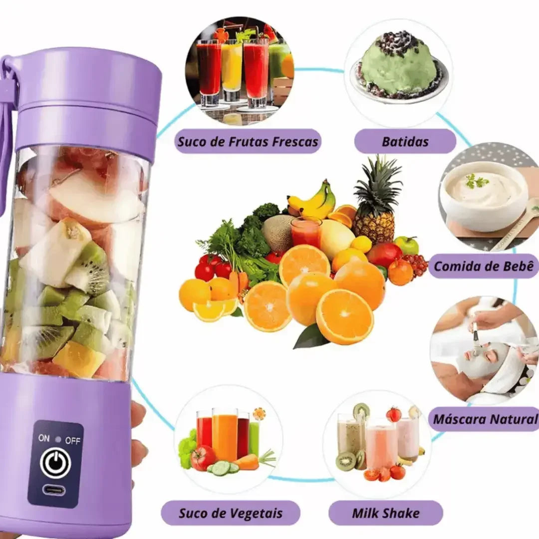 Mini Liquidificador Portátil USB Recarregável