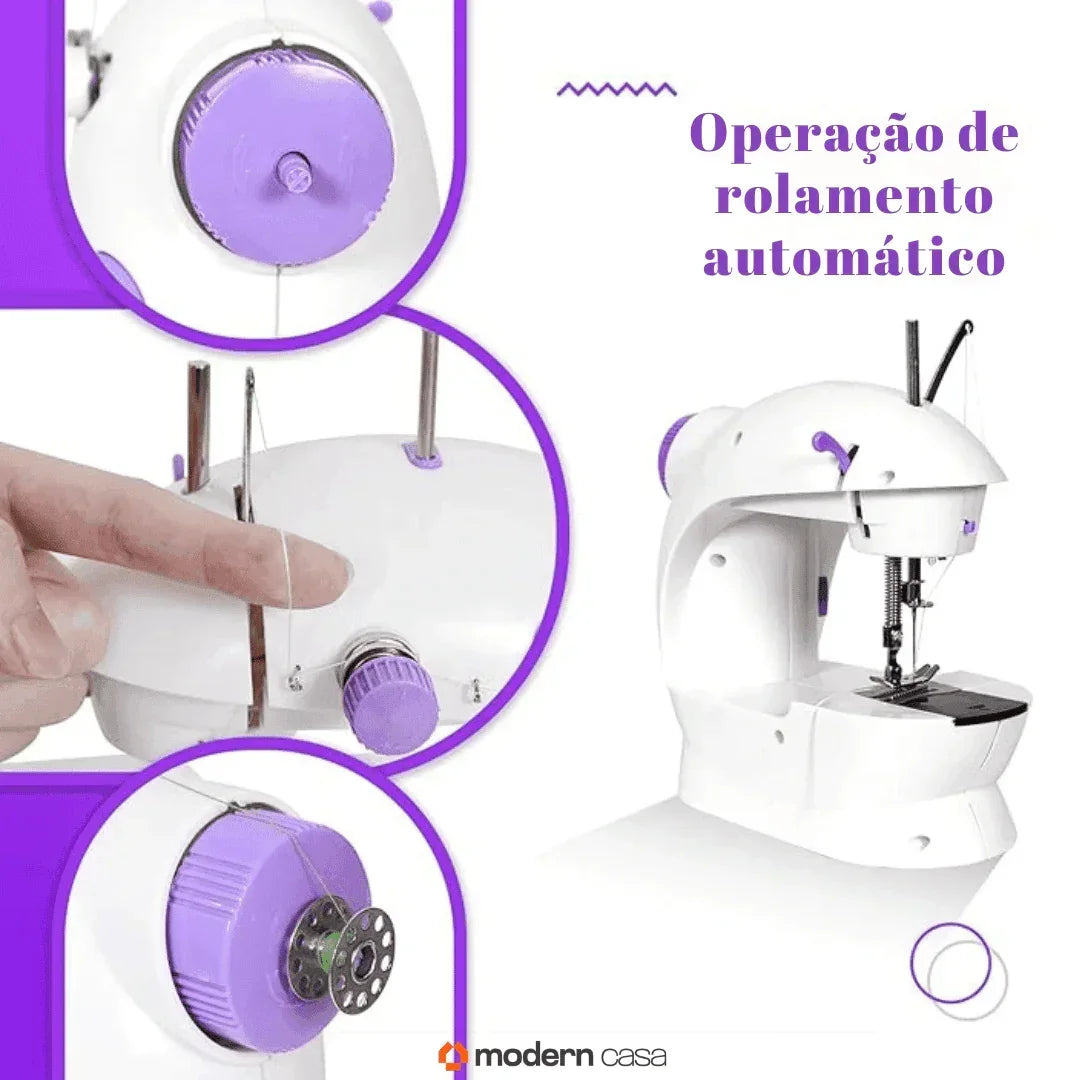 Mini Máquina Costura Portátil Elétrica