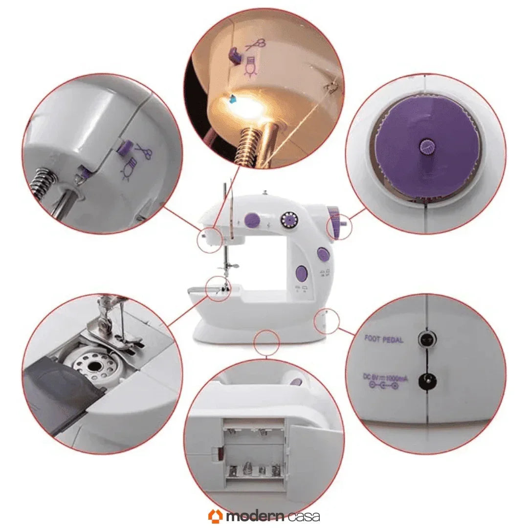 Mini Máquina Costura Portátil Elétrica