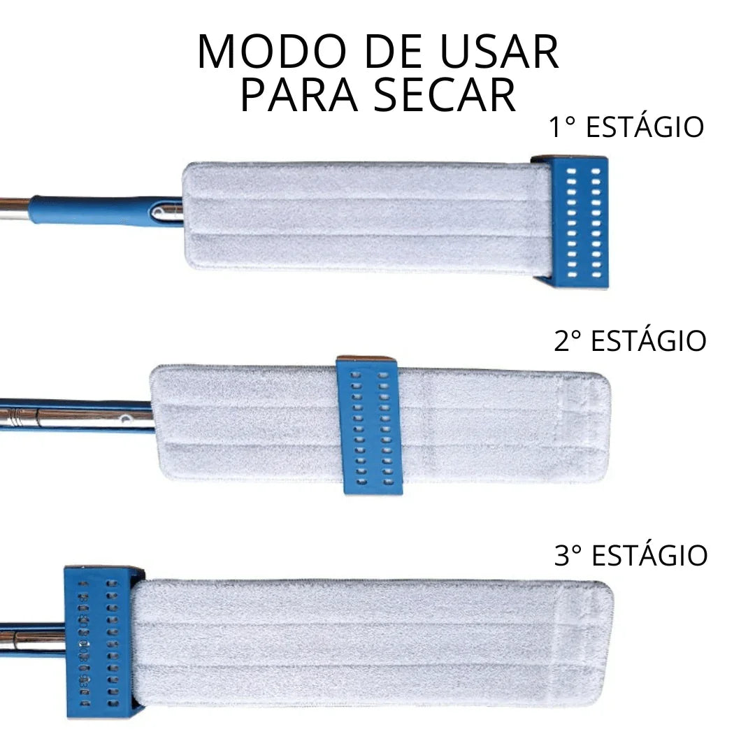 Mop de Limpeza Flat Slim 360º + Balde Retrátil