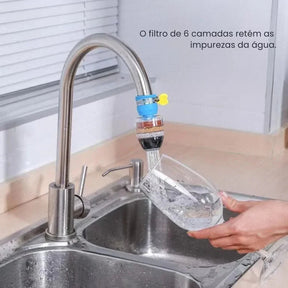Mini Purificador de Água com Filtro para Torneira