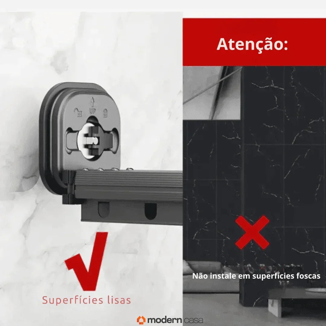 Varal Sem Perfuração Extensível Dobrável