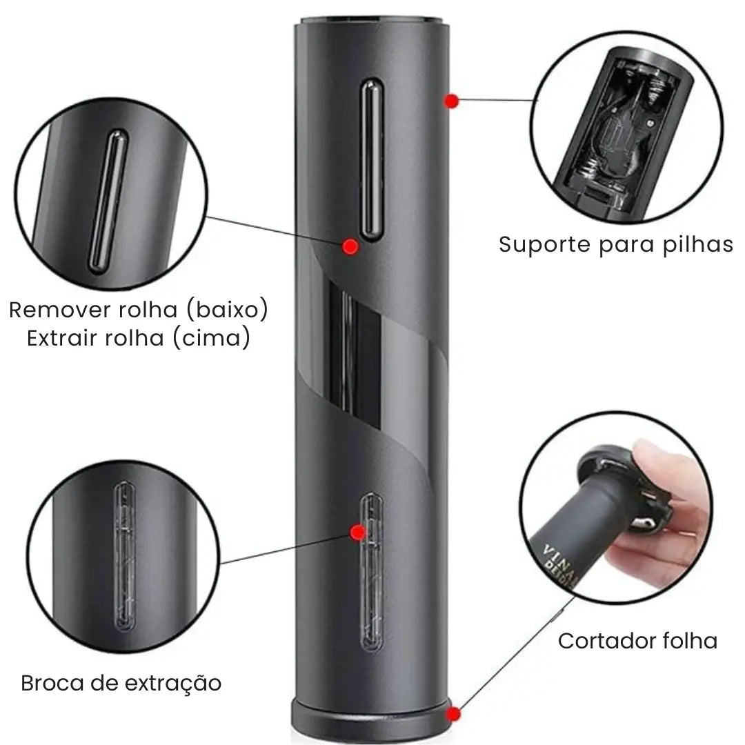 Abridor de Vinho Elétrico Automático
