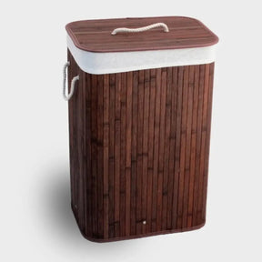 Cesto de Roupa Bambu c/ Tampa Retangular