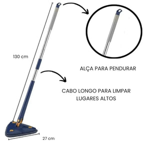 Mop de Limpeza Triangular 360° + Refil Grátis