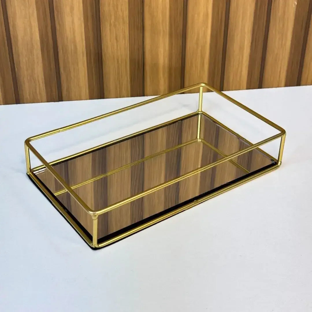 Bandeja Decorativa com Espelho Luxo