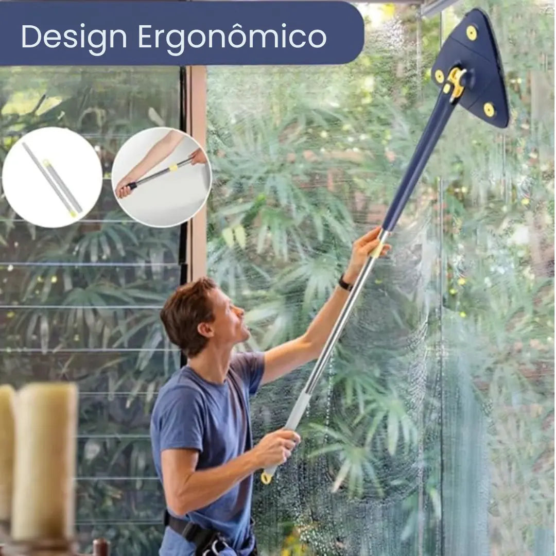 Mop de Limpeza Triangular 360° + Refil Grátis