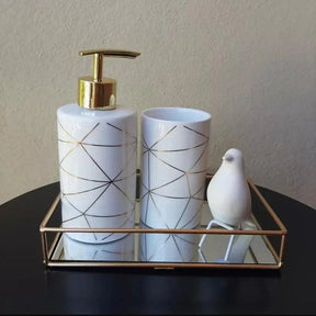 Bandeja Decorativa com Espelho Luxo