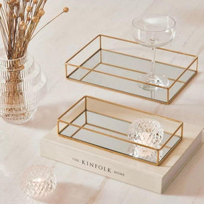 Bandeja Decorativa com Espelho Luxo