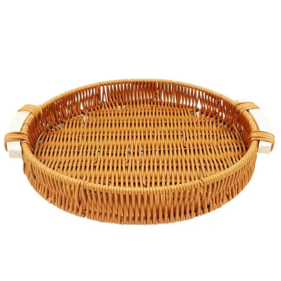Bandeja de Servir em Vime Redonda