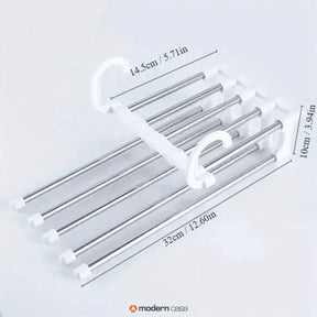 Cabide Organizador Inox para Calças - Retrátil 5 em 1