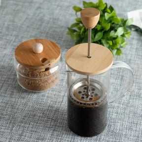 Cafeteira Prensa Francesa com Tampa de Bambu