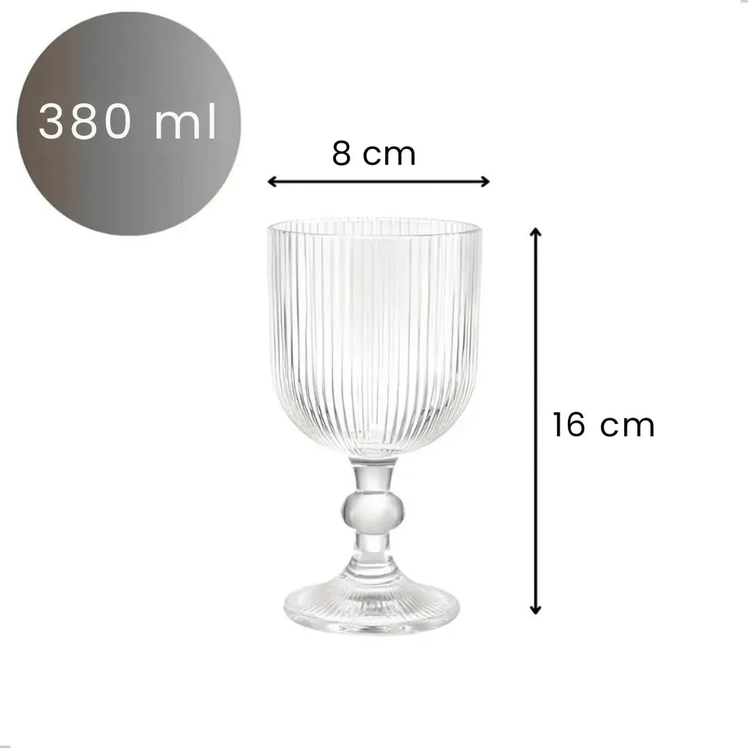 Taças Caneladas de Vidro Conjunto com 6 Peças