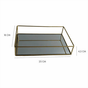 Bandeja Decorativa com Espelho Luxo