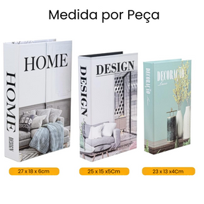 Livros Decorativos Kit 3 Peças