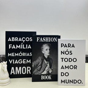 Livros Decorativos Kit 3 Peças