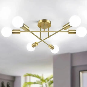 Lustre de Teto Moderno 6 Lâmpadas – Design Geométrico