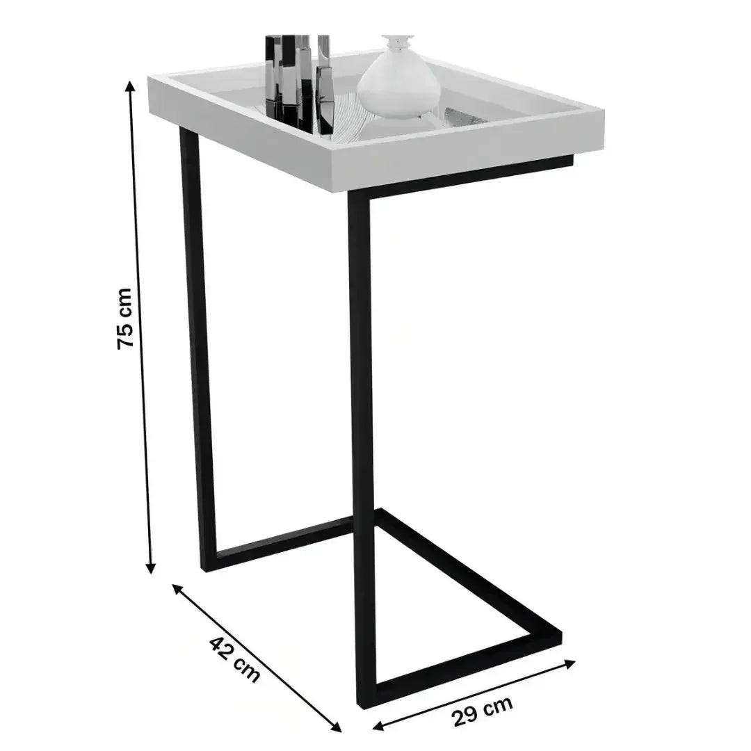 Mesa de Apoio Lateral Sofá Com Espelho