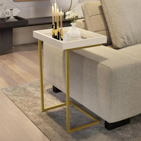 Mesa de Apoio Lateral Sofá Com Espelho