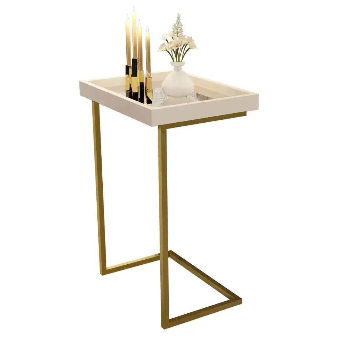 Mesa de Apoio Lateral Sofá Com Espelho