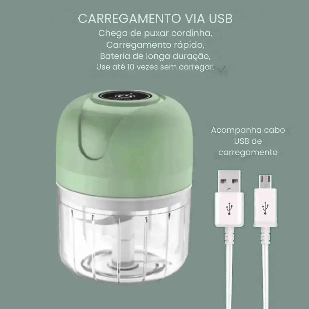 Mini Processador Alimentos Automático Sem Fio