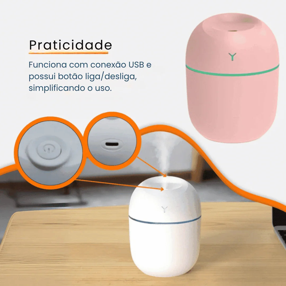 Mini Umidificador de Ar Portátil