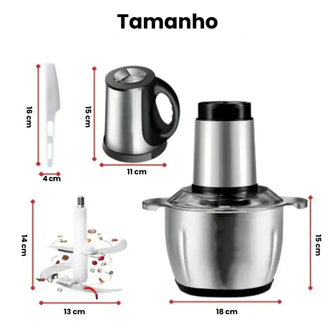 Moedor e Triturador Multifuncional em Aço Inox PowerChef 300