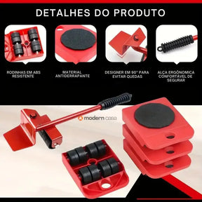Movedor e Levantador de Móveis – Kit Profissional 150kg (5 Peças)