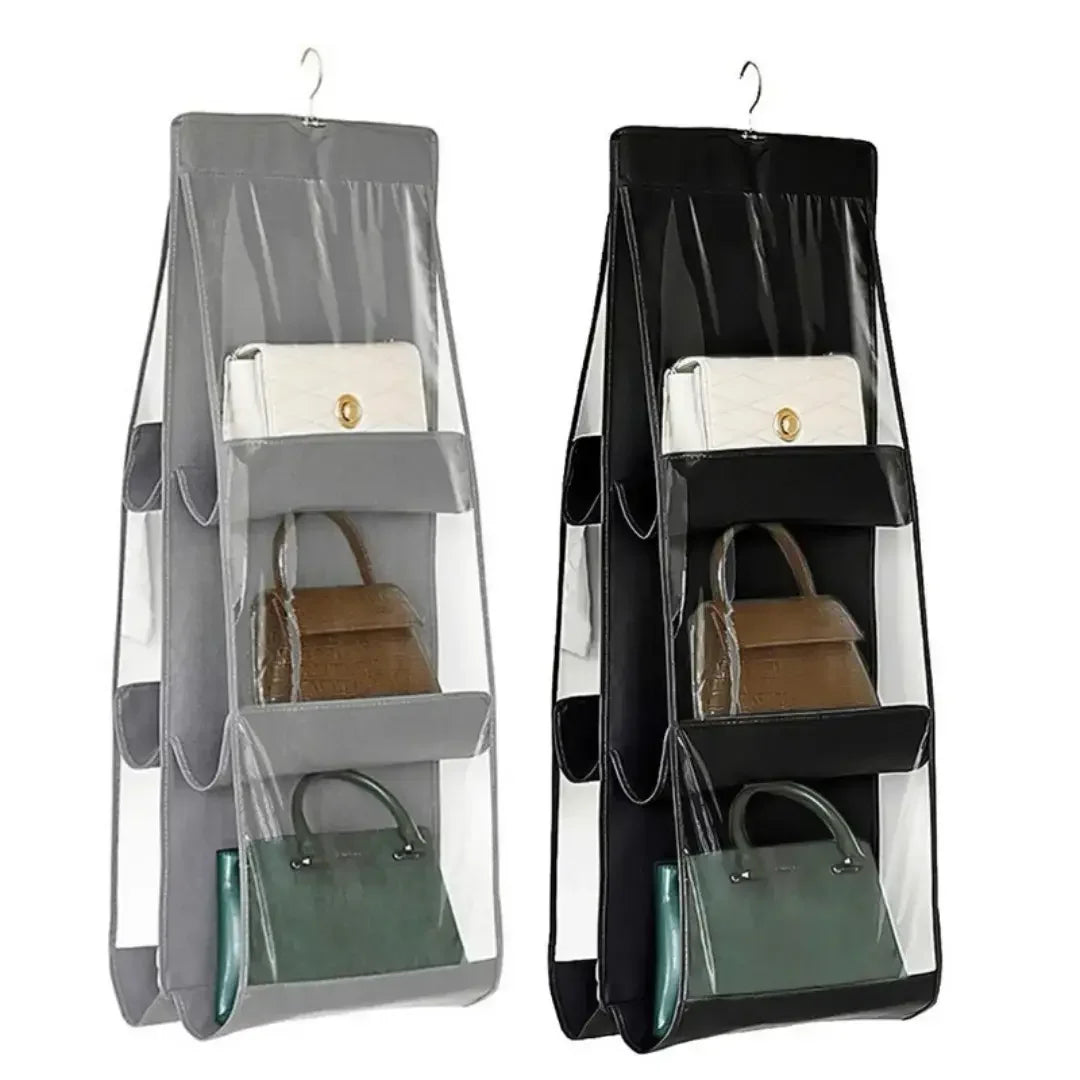 Organizador De Bolsas Multiuso Com Cabide Para Guarda Roupas