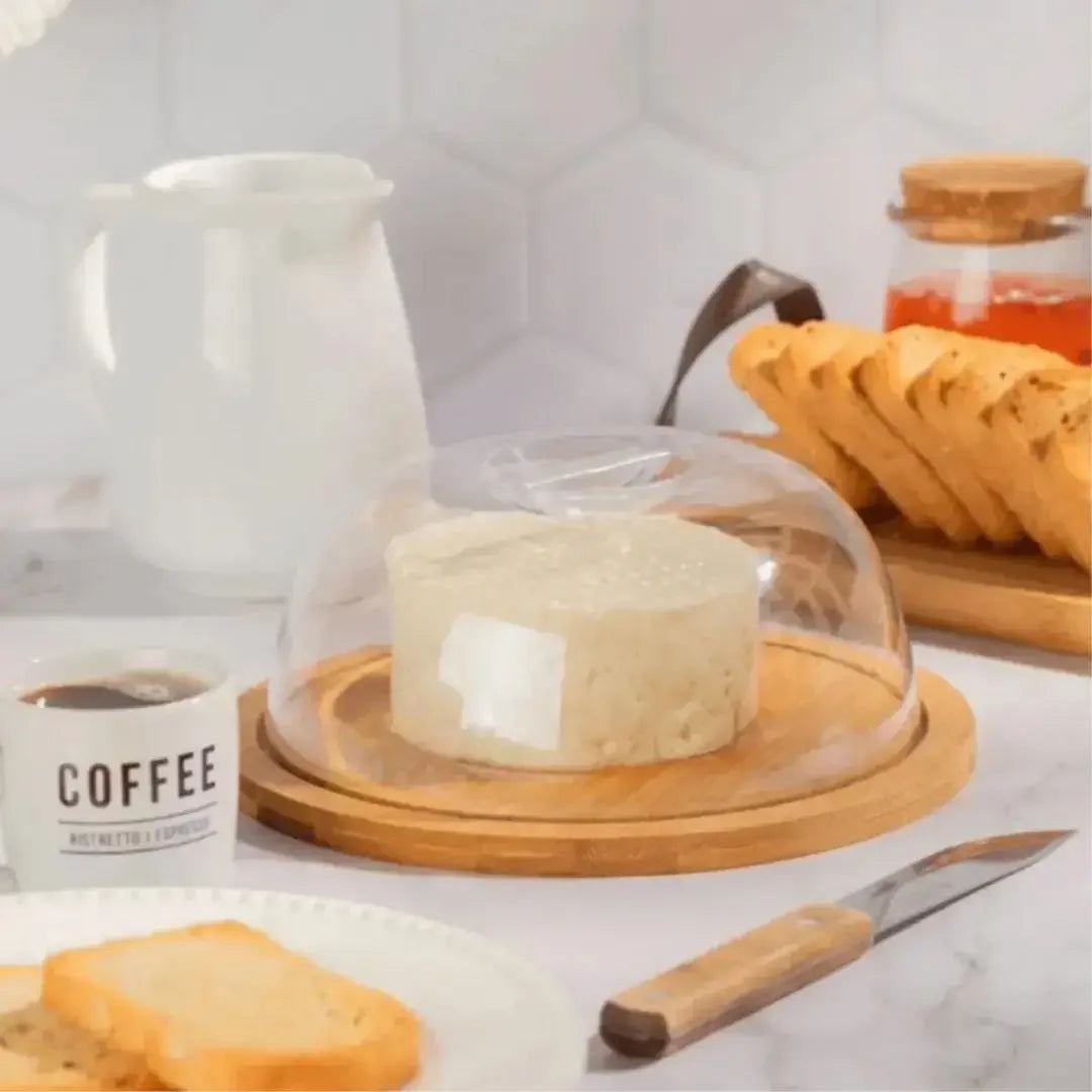 Queijeira de Bambu Com Tampa