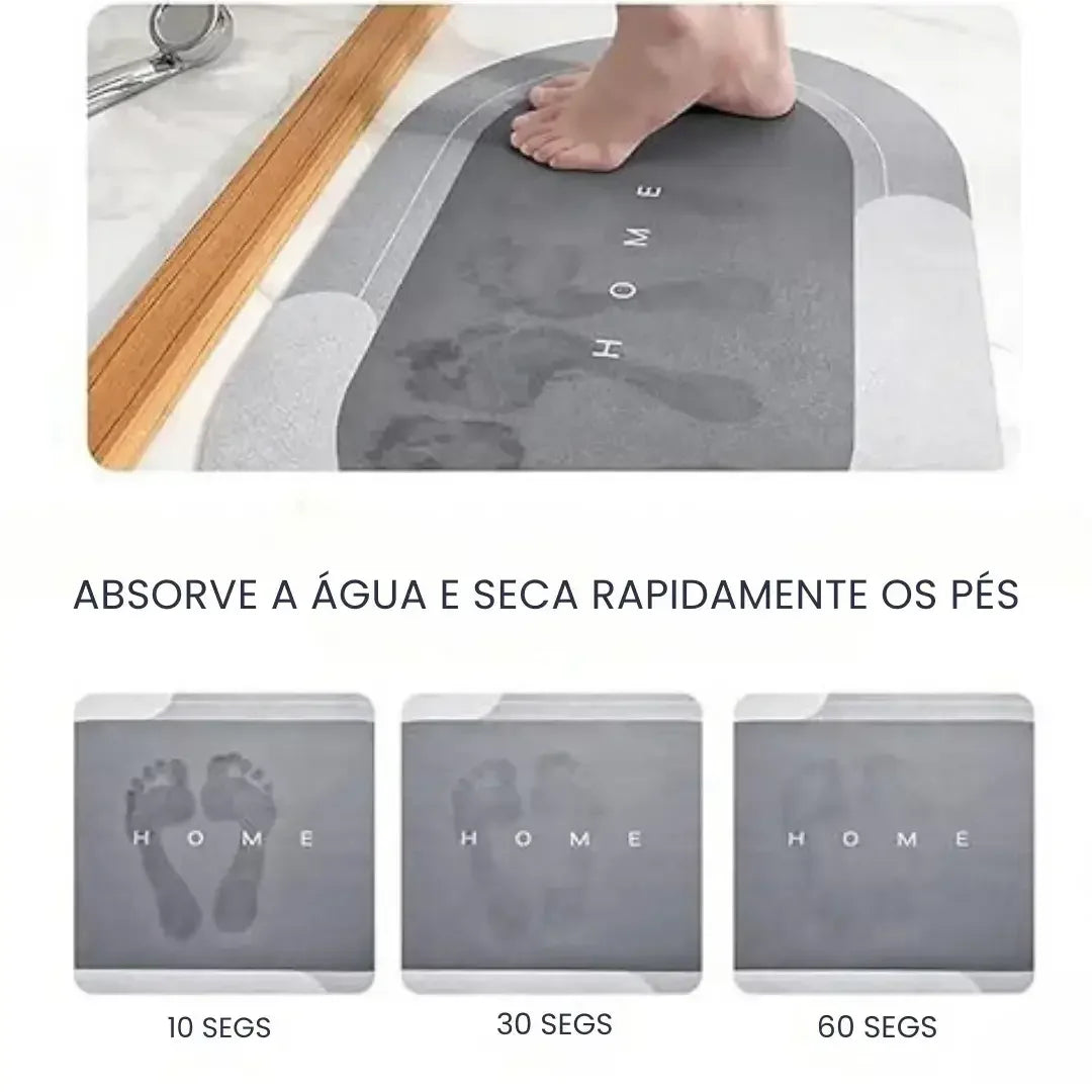 Tapete Mágico Absorvente Antiderrapante para Banheiro